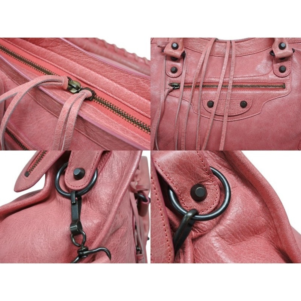 BALENCIAGA The Giant City handbag pink leather attached mirror - Picture 5 of 10